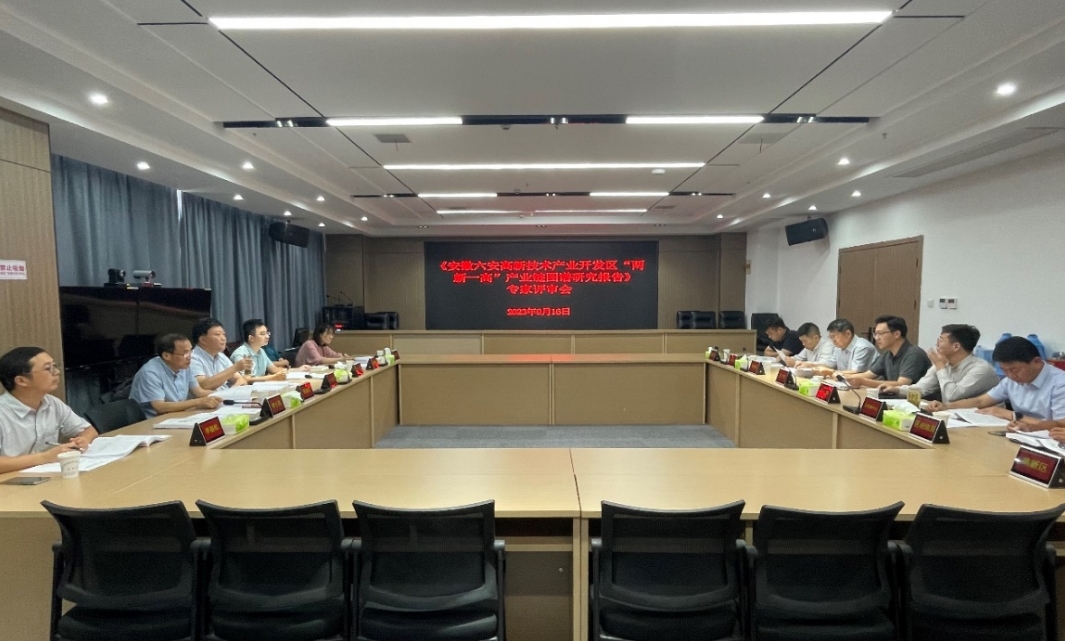 《六安高新技術(shù)產(chǎn)業(yè)開(kāi)發(fā)區(qū)“兩新一高”產(chǎn)業(yè)鏈圖譜研究報(bào)告》專家評(píng)審會(huì)順利